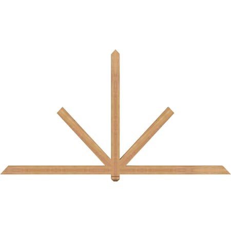 Ekena Millwork Kennewick Timber Gable Bracket, Western Red Cedar, 96"W x 52"H x 3 1/2"D x 3 1/2"F, 13/12 Pitch GBW096X52X0404KEN00SWR